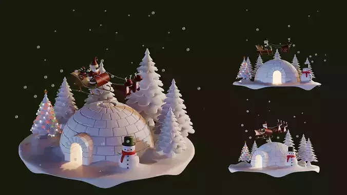 Igloo In Winter Christmas