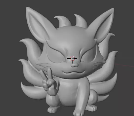 nine tailed fox 3d model 3D print model