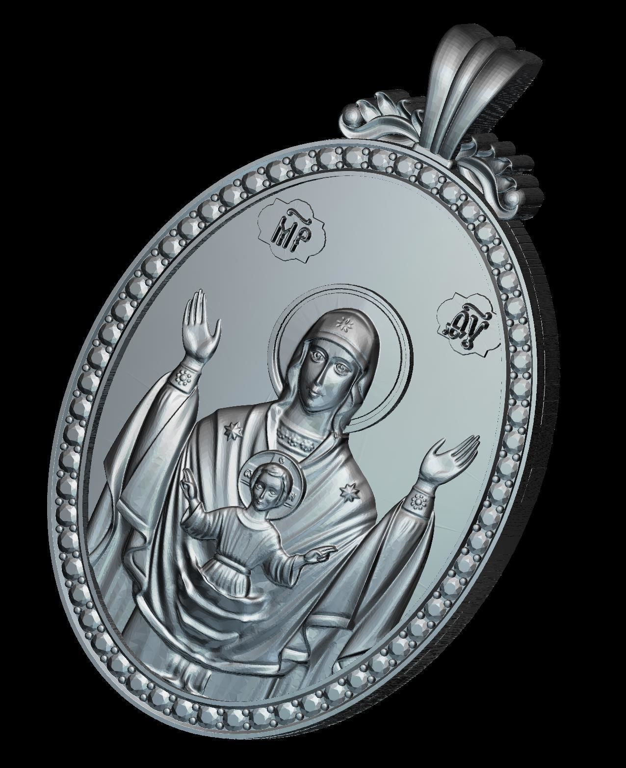 75RELIGION ICON  Pendant Our Lady 3D print model_1