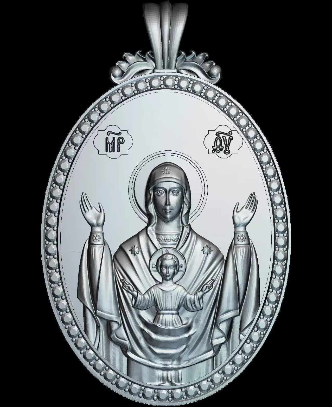 75RELIGION ICON  Pendant Our Lady 3D print model_0