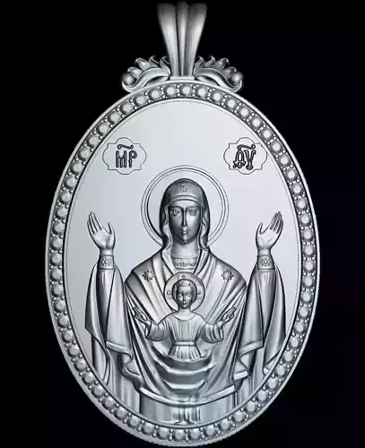 75RELIGION ICON  Pendant Our Lady 3D print model