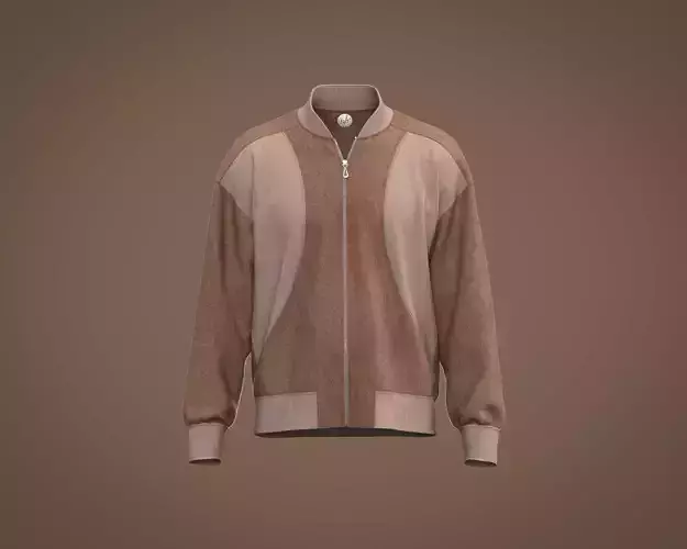 Mens jacket with leather and rib