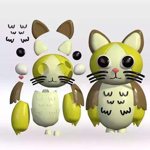 Meowl Steal A Brainrot 3D Model STL Parts No Support Fanart