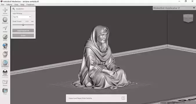 Anciana sentada en la calle modelo 3d