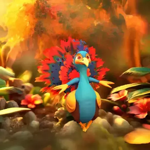 Vibrant Peacock Character model pack