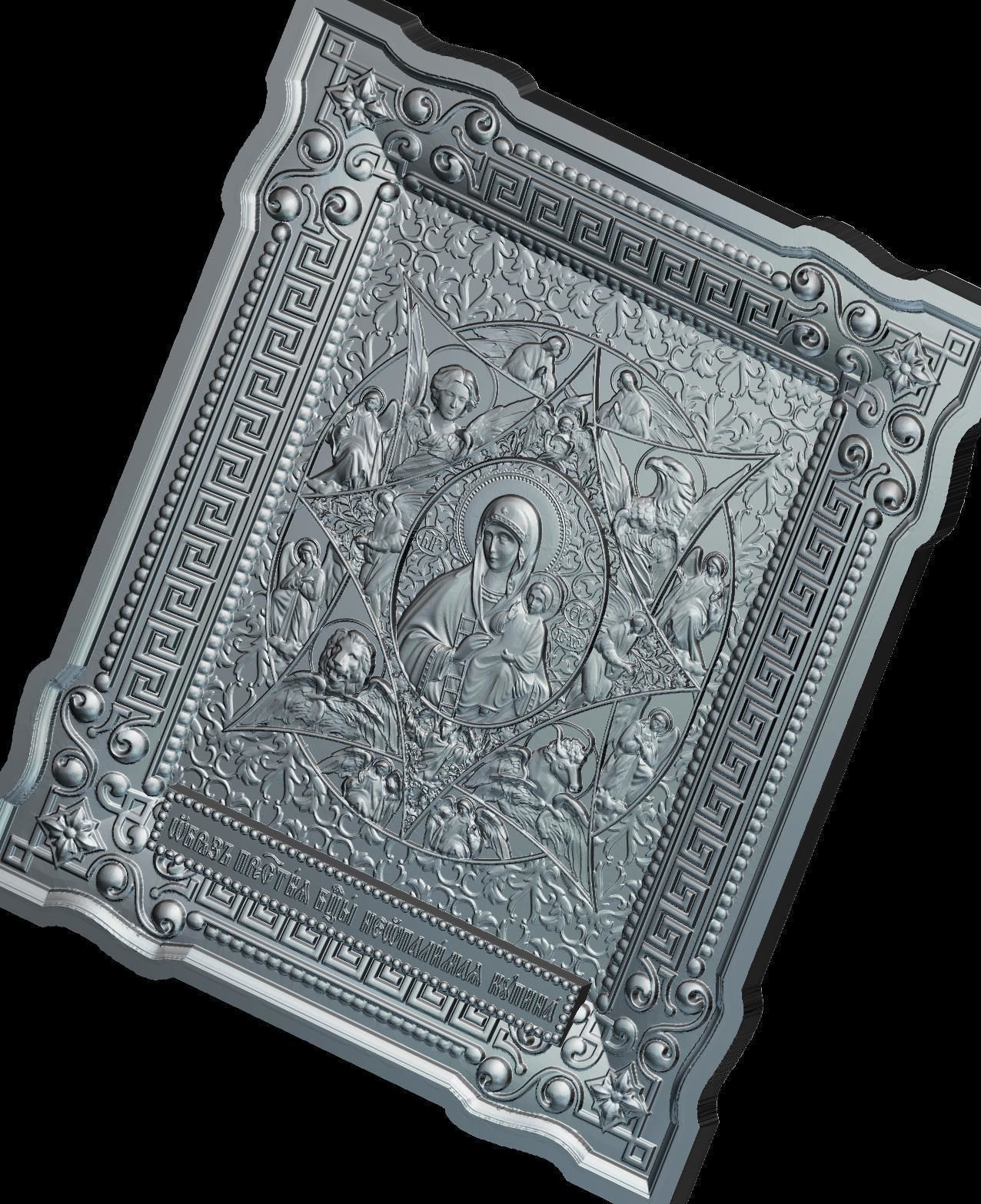 83 Mother of God Icon Burning Bush  3D print model_1