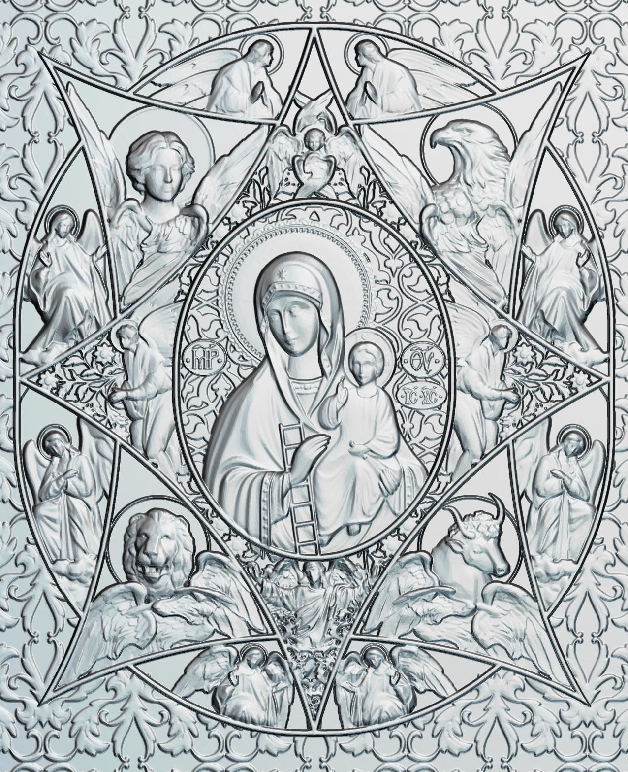 83 Mother of God Icon Burning Bush  3D print model_2