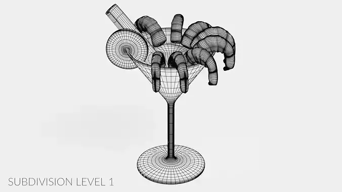 Shrimp Cocktail - Realistic Appetizer Food Scene 3D model 6