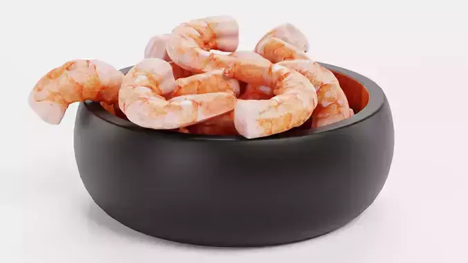 Shrimps in Bowl - Realistic Seafood Serving Scene