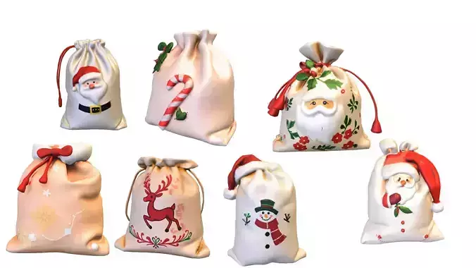 Christmas Santa Gift Bag Pack