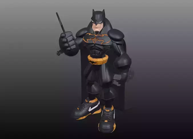 Batman Comic Style Sporty Hero STL Model