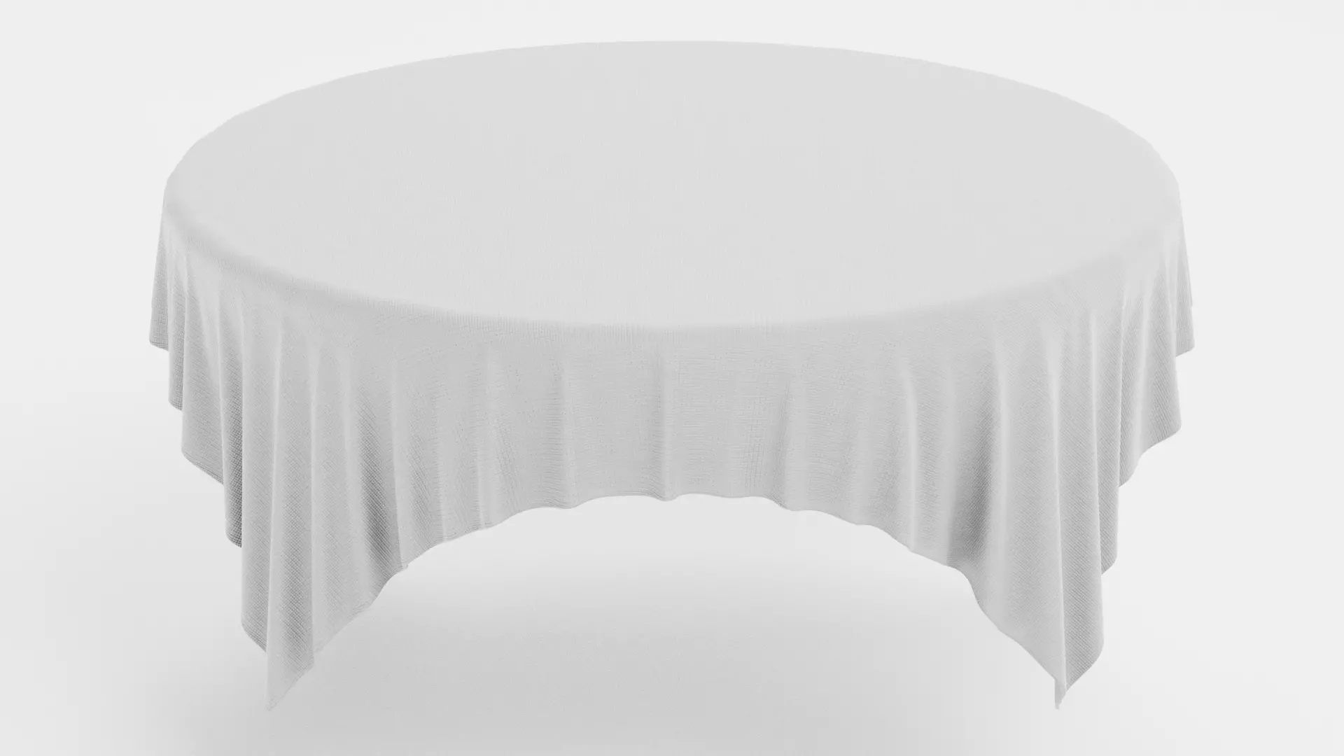 Tablecloth V1 - White Round Table Cover 3D model