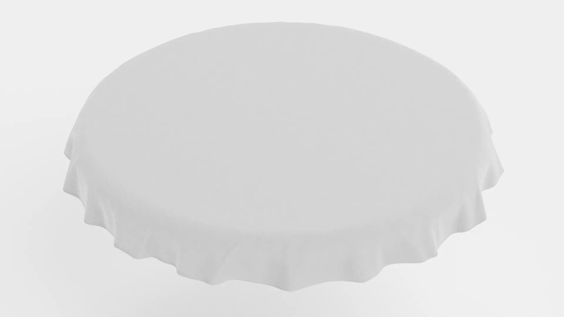 Tablecloth V3 - White Round Table Cover 3D model
