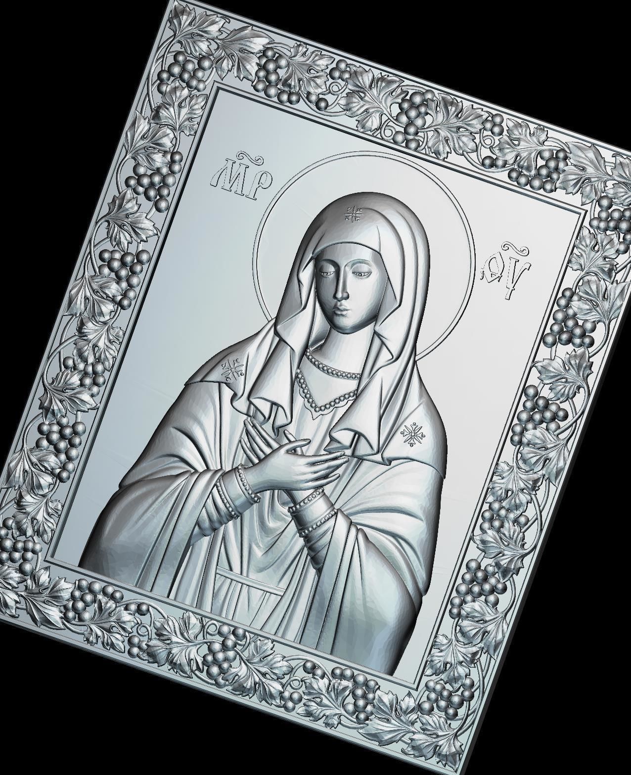 91 RELIGION Icon of the Mother of God Tenderness  3D print model_1