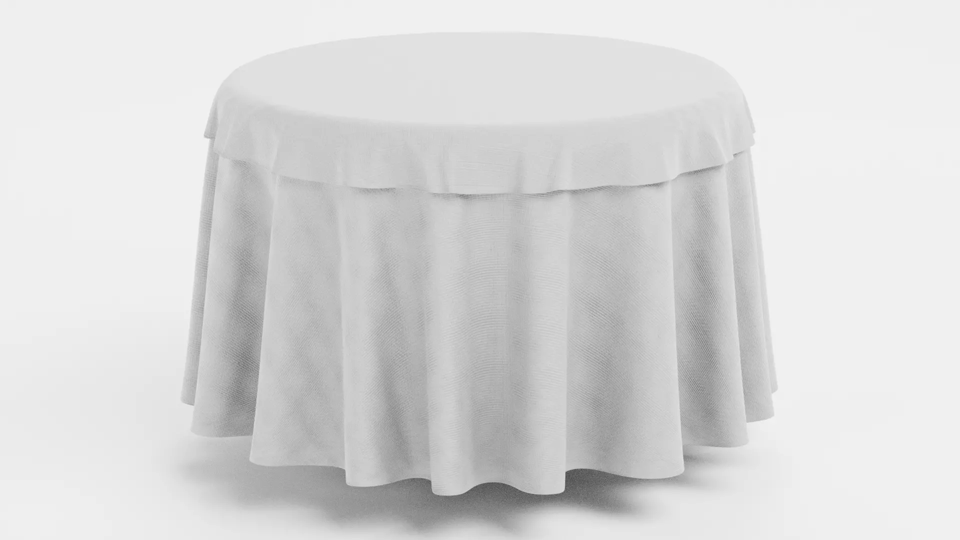 Tablecloth V5 - Layered White Round Table Cover 3D model