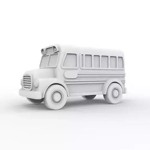 Vintage Wooden School Bus Toy 3D print model