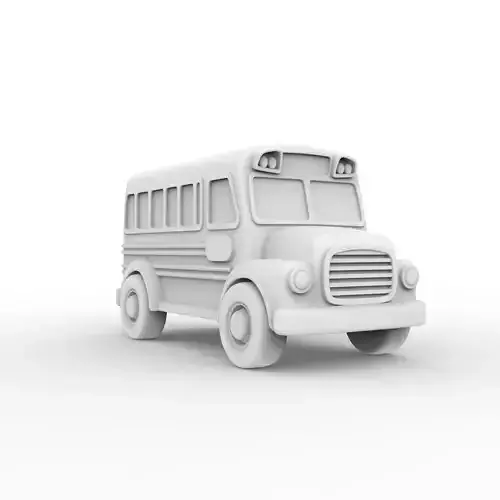 Vintage Wooden School Bus Toy