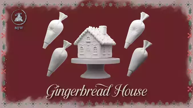 Gingerbread House Christmas Baking Set with Piping Bags