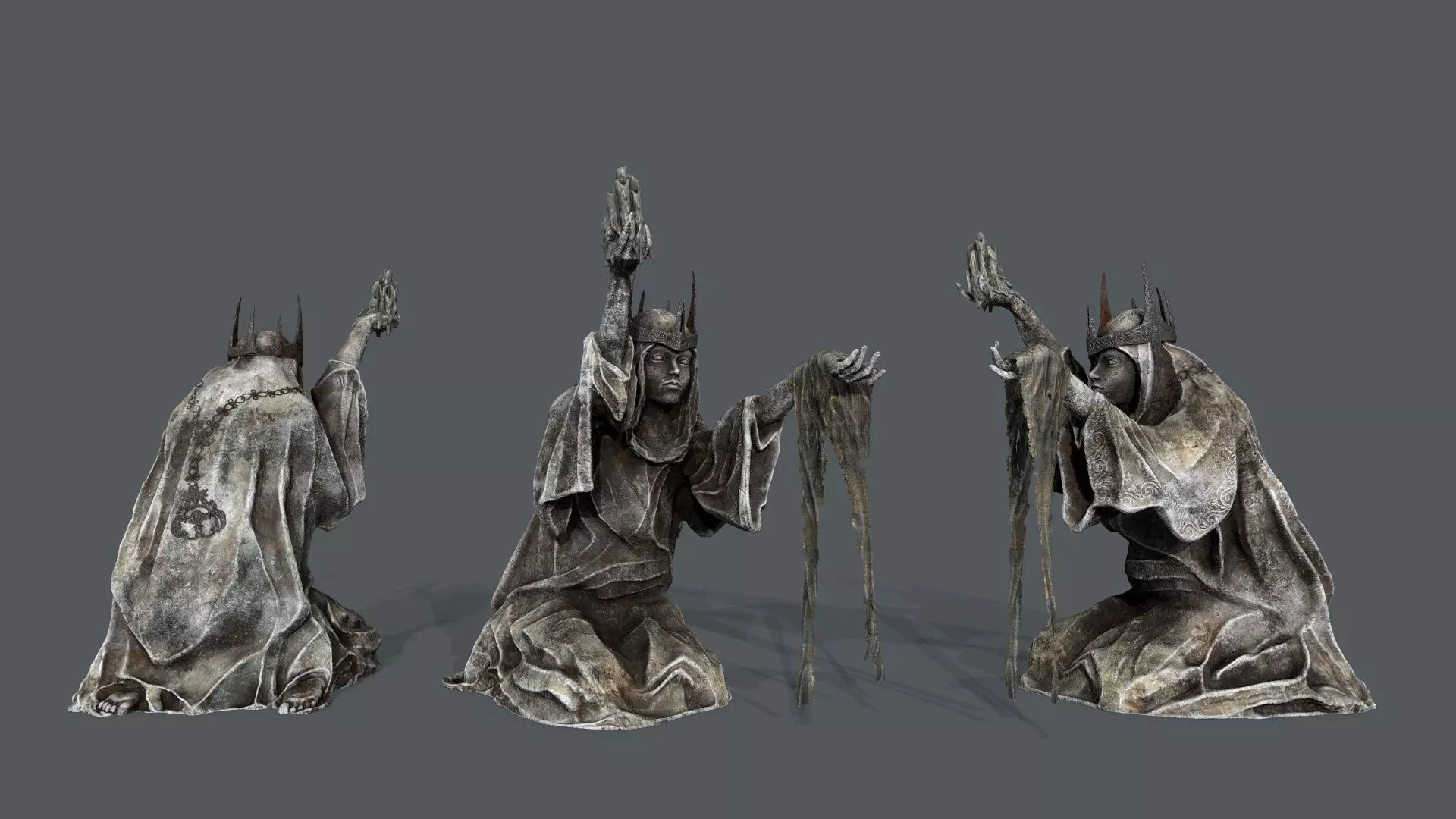Dark Woman Statue Low-poly 3D model