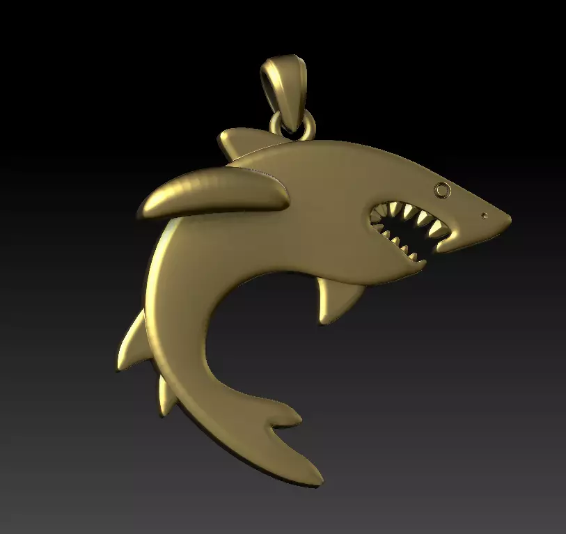 Shark Pendant 3D Model Free 3D print model
