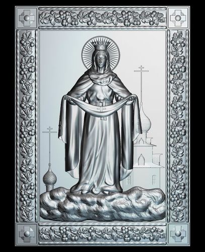 93 Icon of the Mother of God Intercession of the Theotokos 3D print model