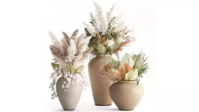 Bouquets white pampas grass branches wedding decor vase