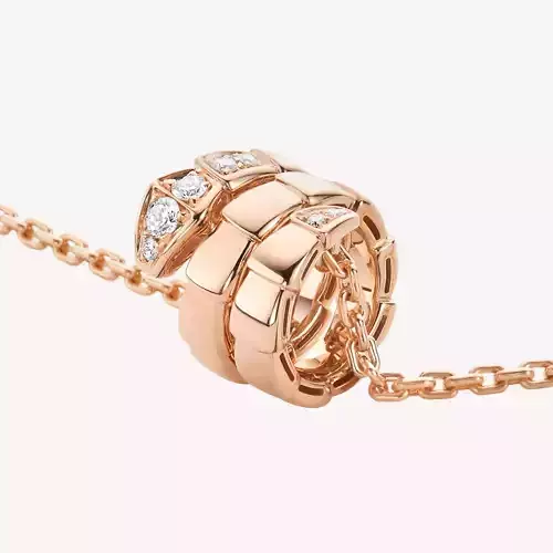 BULGARI - SERPENTI VIPER - NECKLACE - DOUBLE COIL WITH DIAMONDS