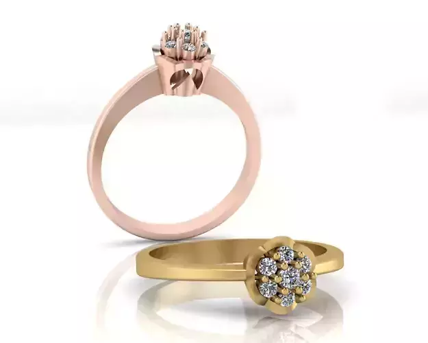flower setting engagement jewelry ring