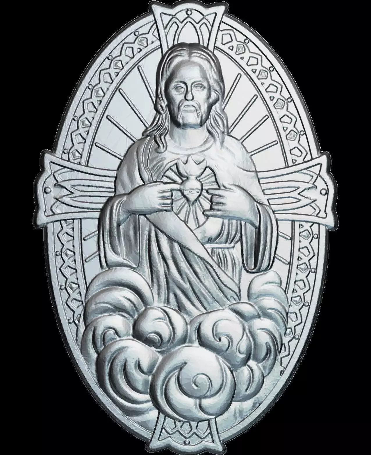 96 RELIGION ICON Jesus pendant  3D print model_0