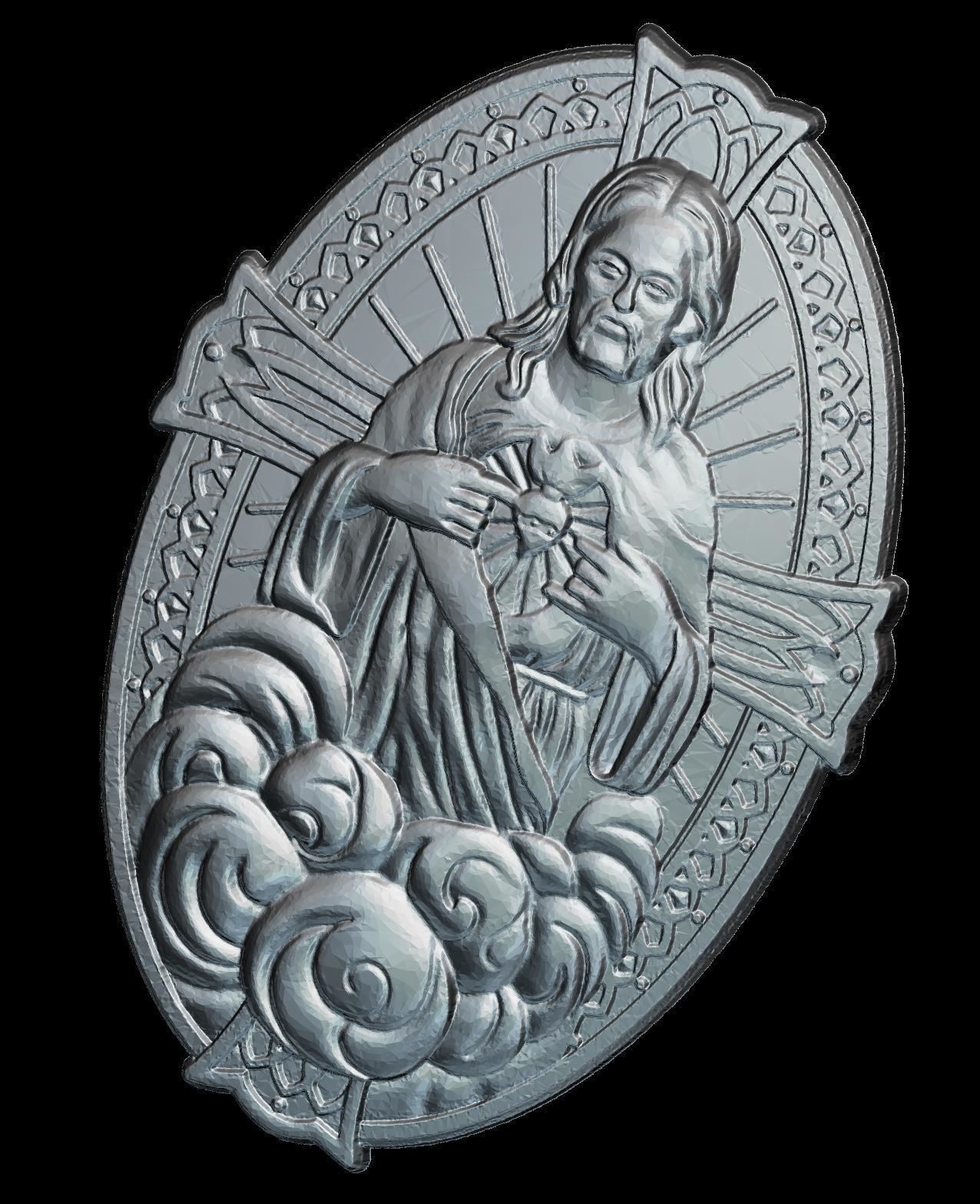 96 RELIGION ICON Jesus pendant  3D print model_1