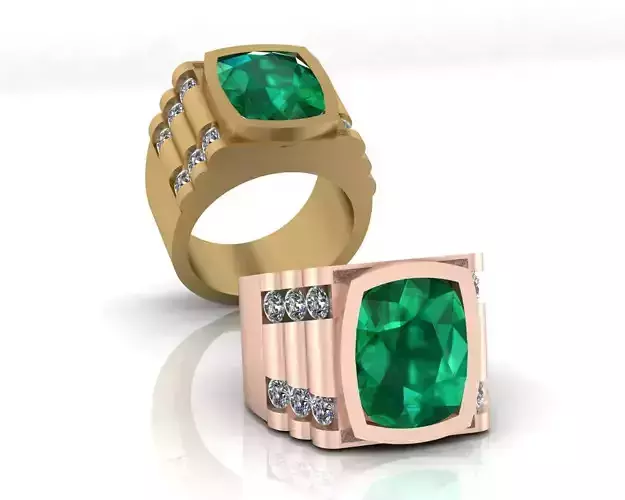 men emerald jewelry ring