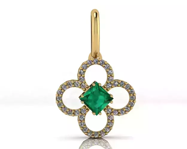 prince cut emerald jewelry pendant