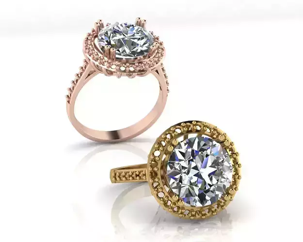 round halo engagement jewelry ring