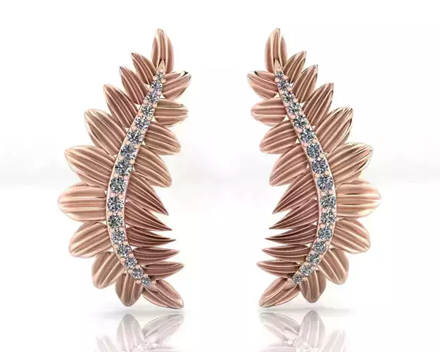leaf high jewelry earring