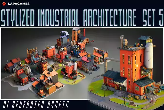 Stylized Industrial Architecture Set 5