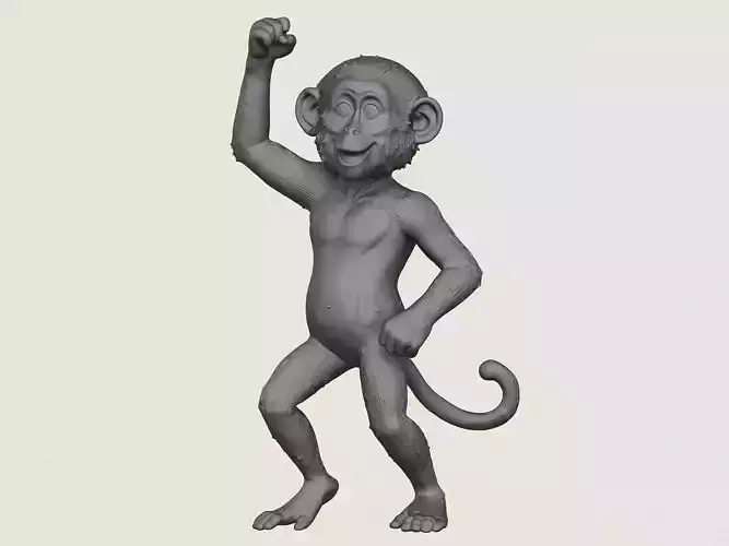 Joyful Monkey Print Ready 3D Model