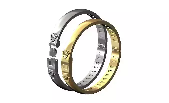 Minimalist rounded flexture clasp watch crown bracelet