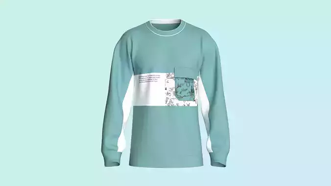 Men Pocket With Printed Sweatshirt