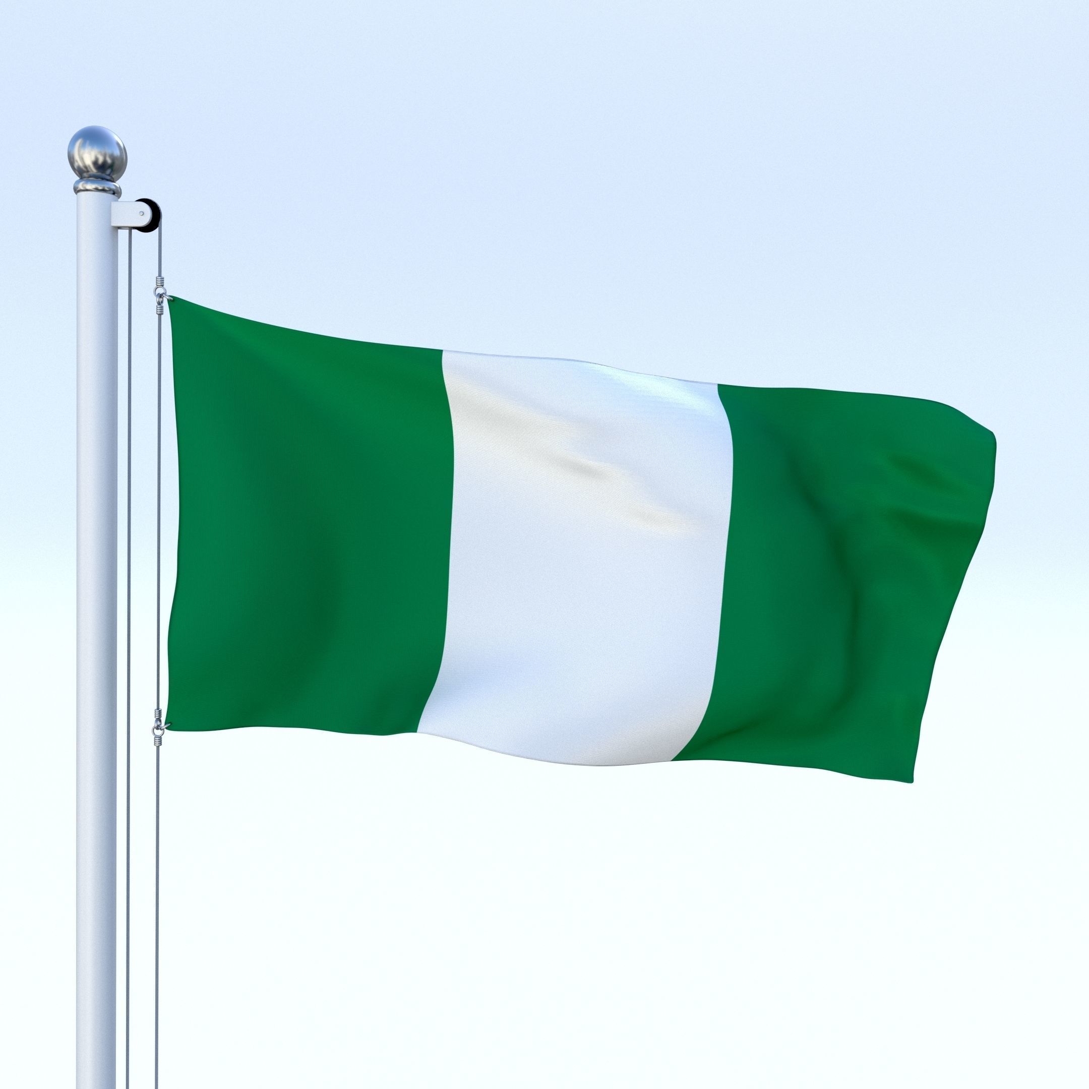 3D model Animated Nigeria Flag VR / AR / lowpoly animated CGTrader
