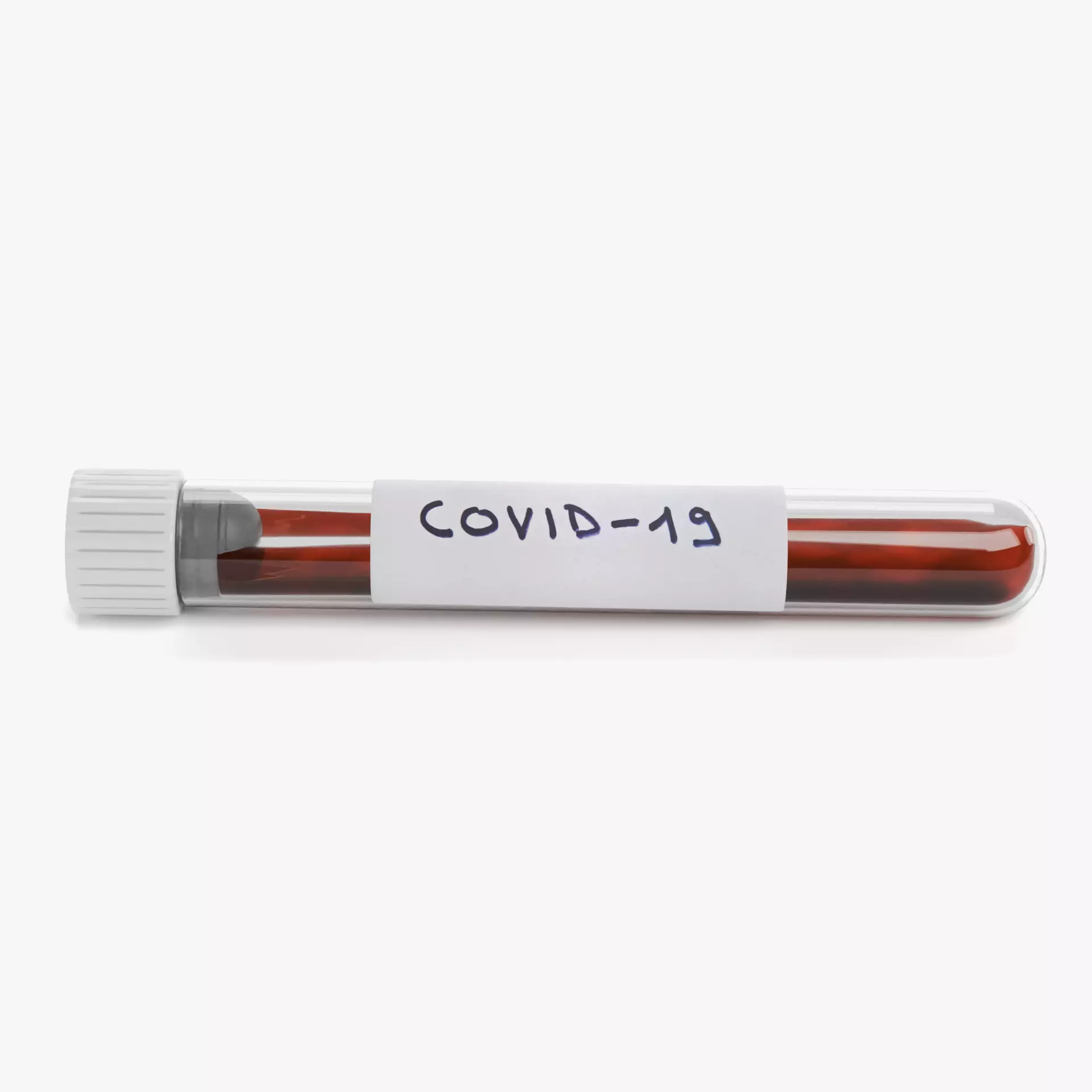 Test Tube - COVID-19 Blood Sample Vial with Handwritten Label 3D model