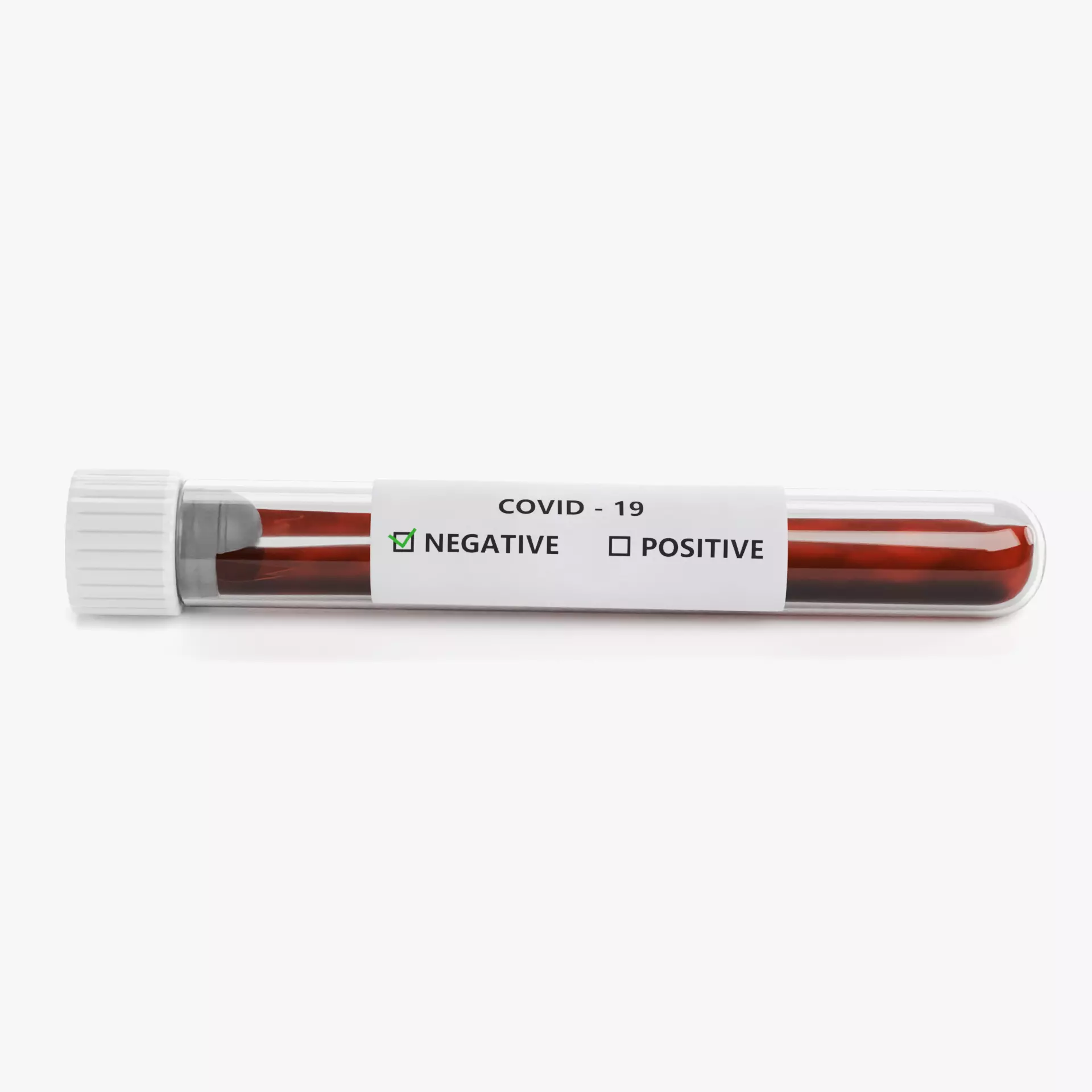 Test Tube V3 - COVID-19 Negative Blood Sample Vial 3D model