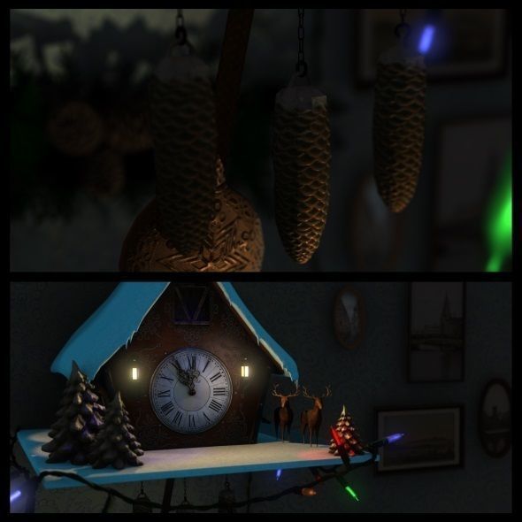 Christmas Cuckoo Clock 3D model_21