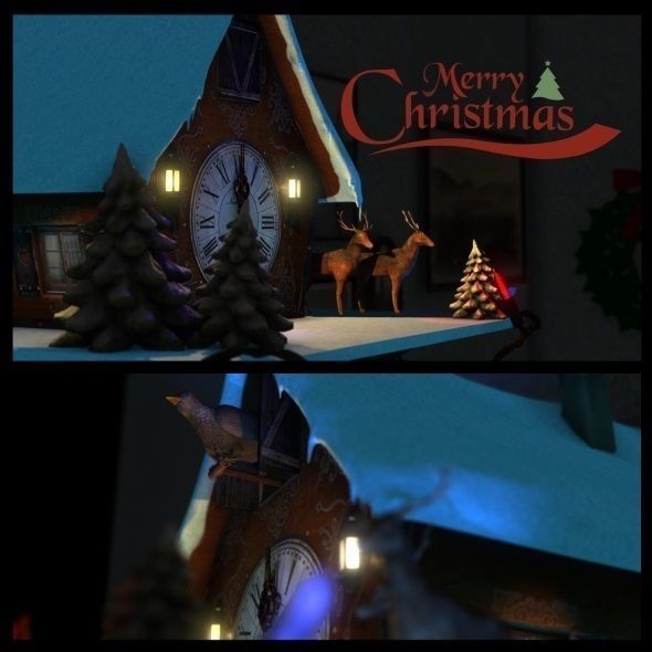Christmas Cuckoo Clock 3D model_20