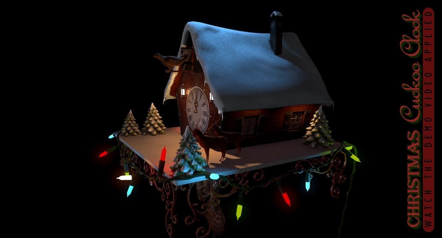 Christmas Cuckoo Clock 3D model_11
