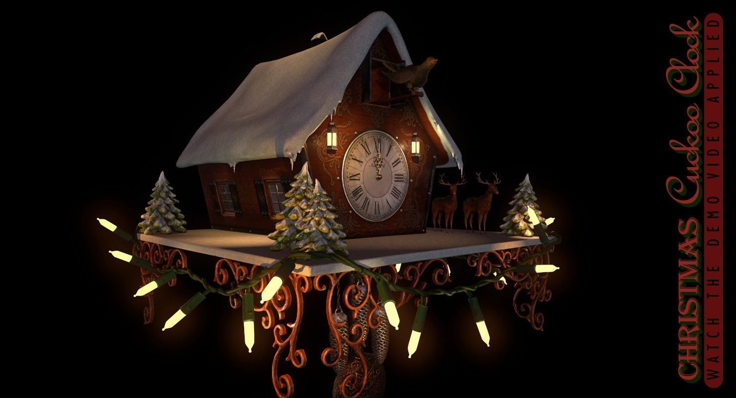 Christmas Cuckoo Clock 3D model_4