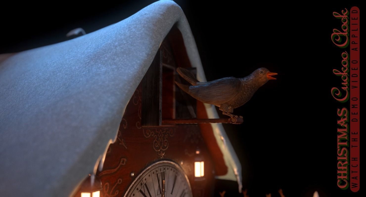 Christmas Cuckoo Clock 3D model_9