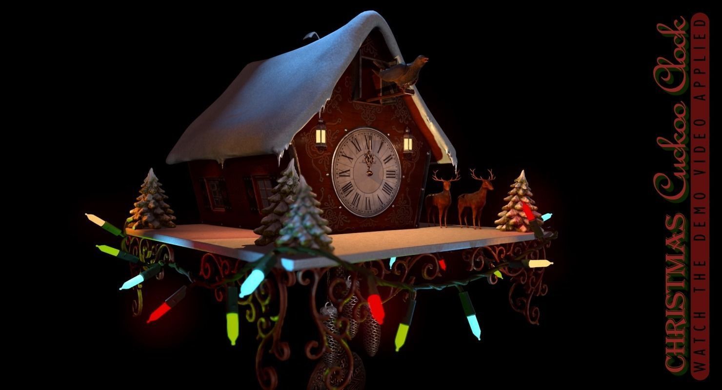 Christmas Cuckoo Clock 3D model_12