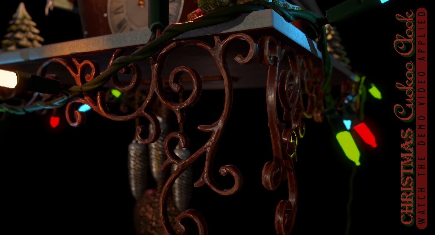 Christmas Cuckoo Clock 3D model_8