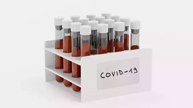 -Test Tubes with Covid-19 Sign-