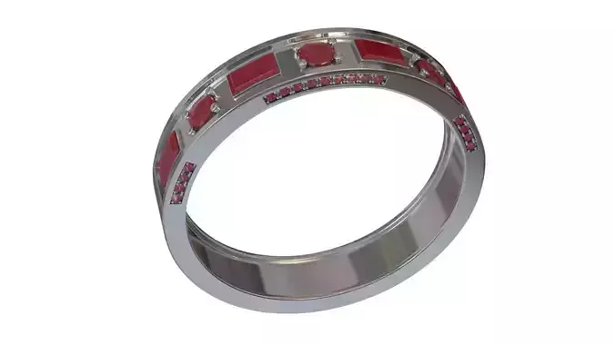 Modern Silver Ring 3D Model